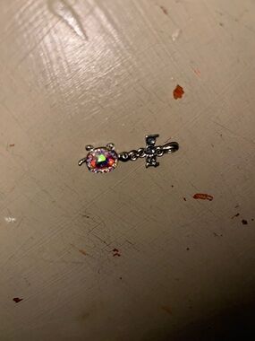 Best Turtle pink Source Unknown Silver-Tone Iridescent Charm Pendant